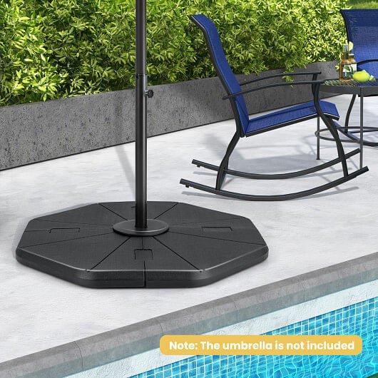 4-Piece Fillable Umbrella Base Stand for Garden Yard Poolside - Stashed cav