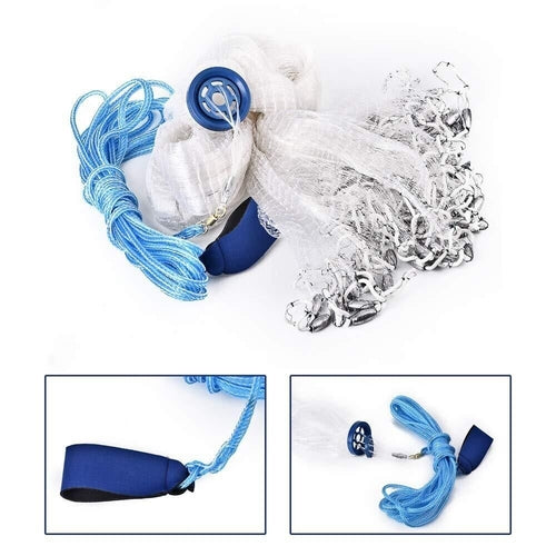 6/8/10/12/16FT Fishing Cast Net Bait Easy Throw Hand Cast Strong Nylon Stashed cav