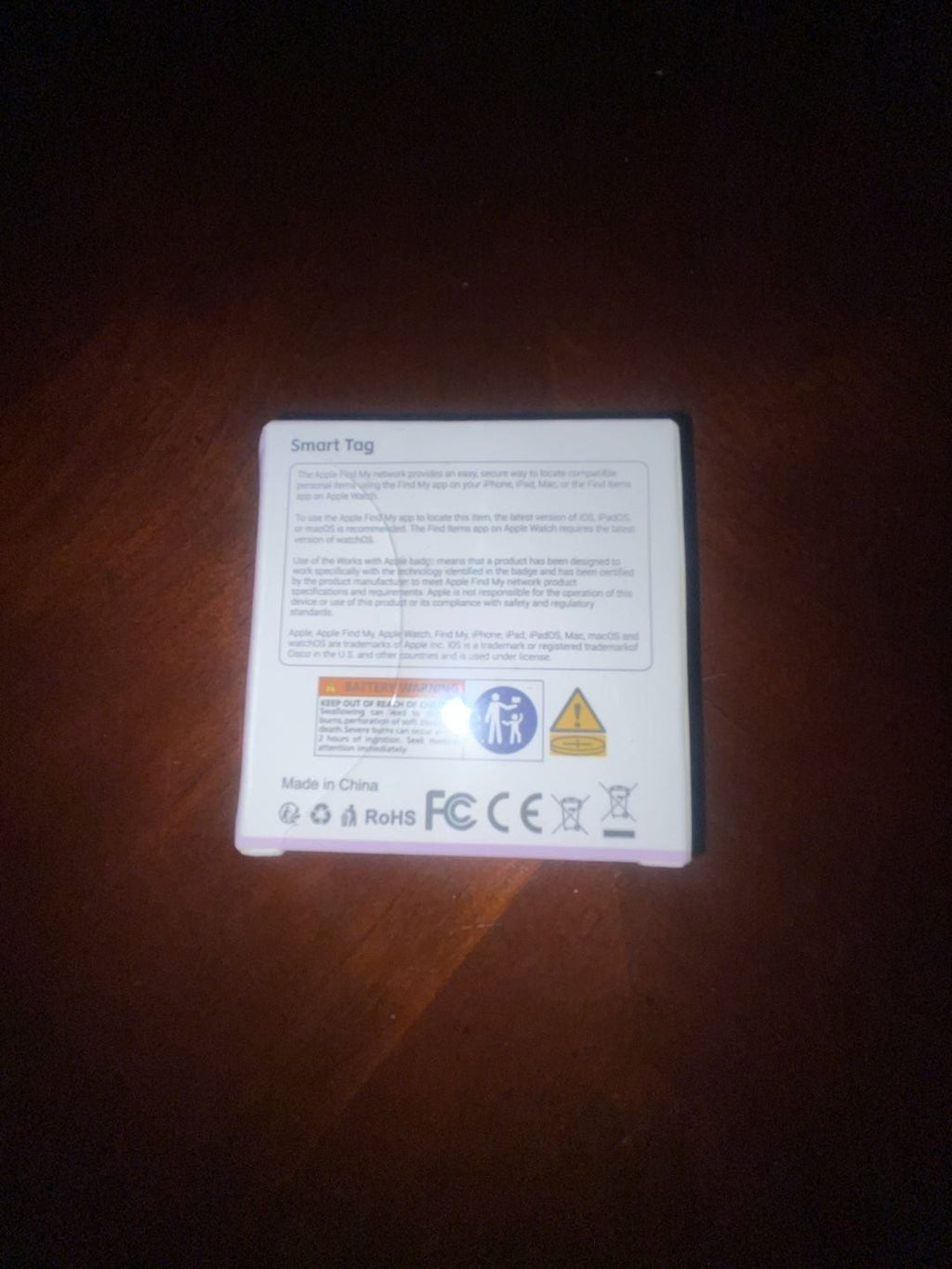 Smart Tag Bluetooth Item Tracker Compatible with Apple Find My