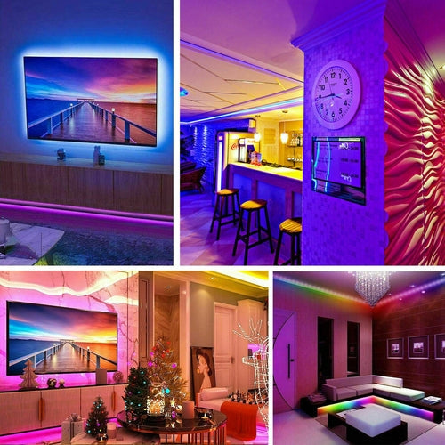 32FT LED Strip Lights Remote Control Bedroom Waterproof for Indoor Stashed cav