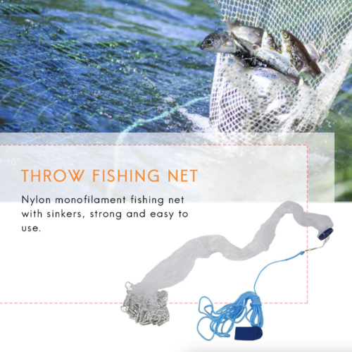 6/8/10/12/16FT Fishing Cast Net Bait Easy Throw Hand Cast Strong Nylon Stashed cav