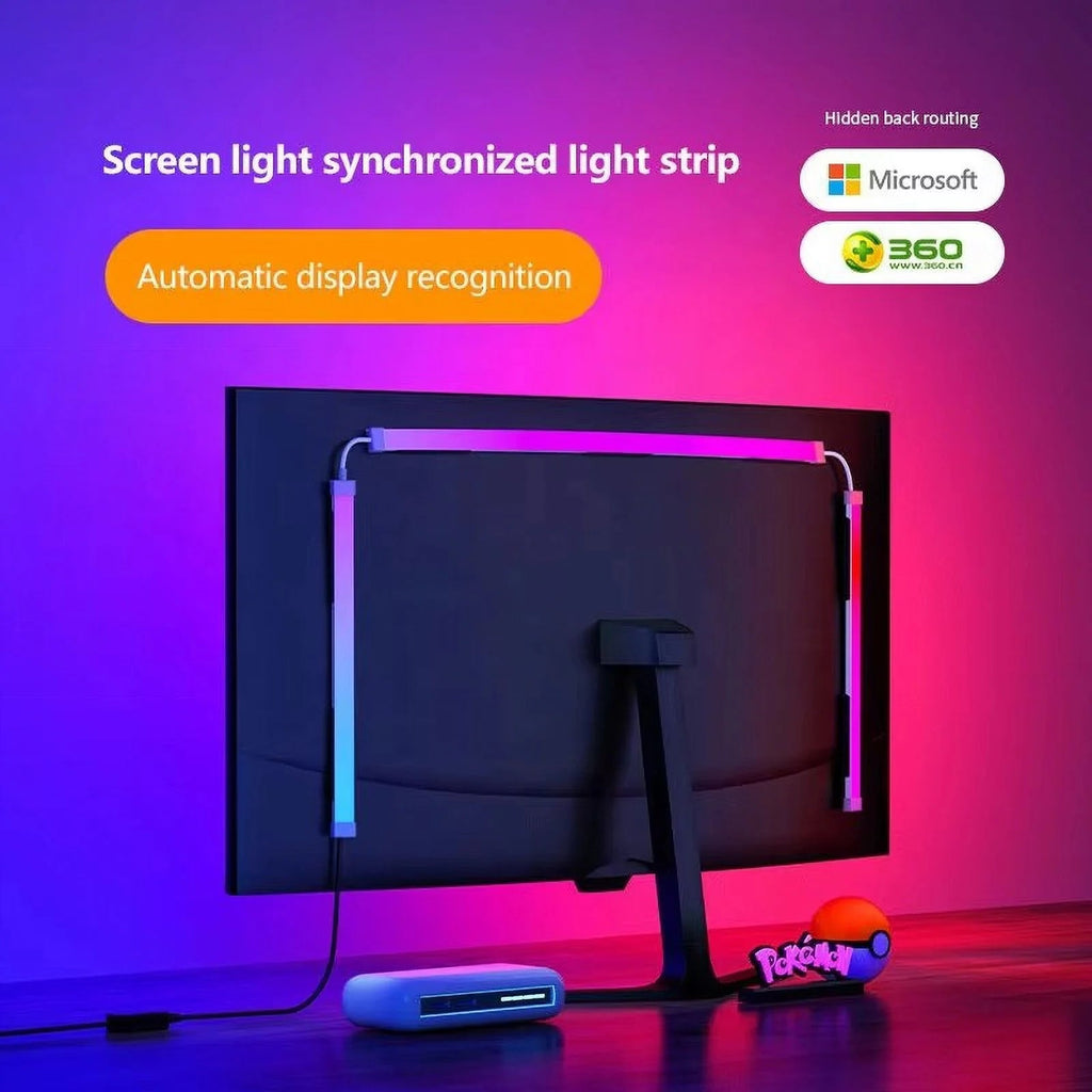 Color Music Game Sync 24" Screen Gaming Amosphere Ambient Smart TV Monitor LED Strip Backlight Light for Computer Screen (34Inch) - Stashed cav