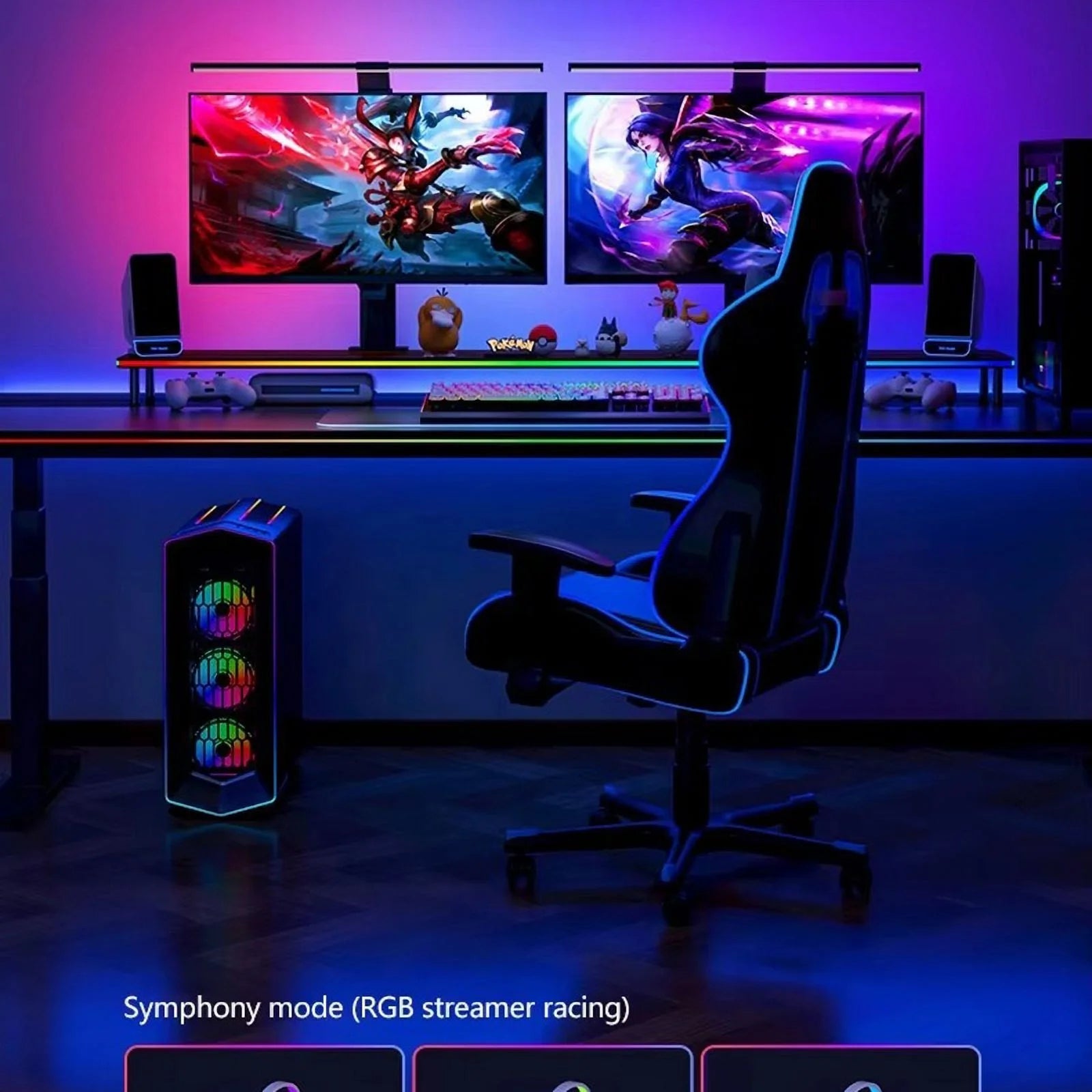 Color Music Game Sync 24" Screen Gaming Amosphere Ambient Smart TV Monitor LED Strip Backlight Light for Computer Screen (34Inch) - Stashed cav