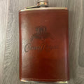 Crown Royal 8oz Stainless Steel Flask with Brown Faux Leather Cover - Stashed cav
