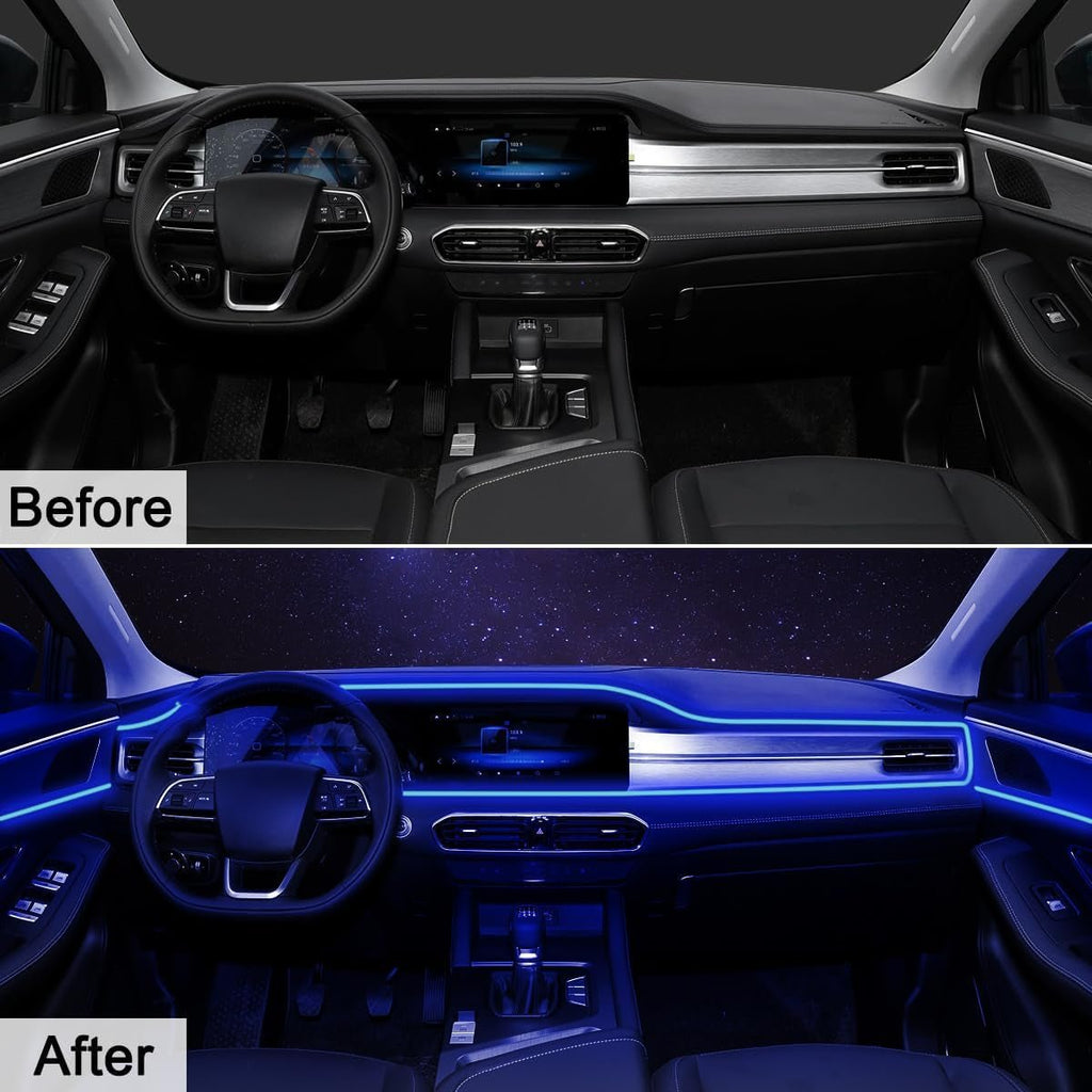 Interior Car LED Strip Lights APP Control, 5 in 1 RGB 16 Million Colors Ambient - Stashed cav
