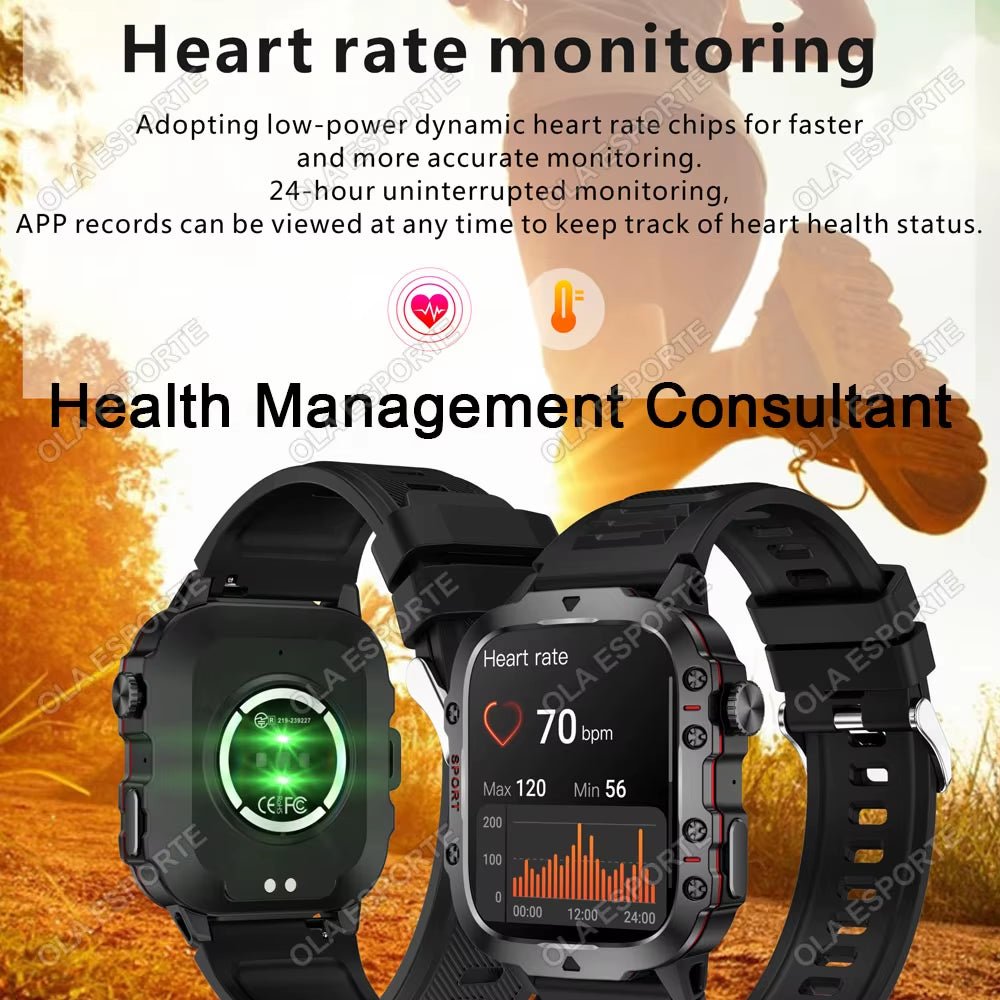 Original Men Smartwatch Flashlight Bluetooth Call Fitness Clock IP68 Waterproof Sports Men for Android IOS Smart Watch 2025 New - Stashed cav