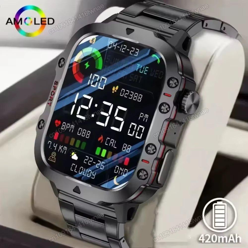 Original Men Smartwatch Flashlight Bluetooth Call Fitness Clock IP68 Waterproof Sports Men for Android IOS Smart Watch 2025 New - Stashed cav