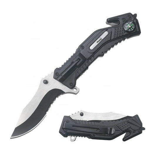 Pocket Knife with Clip Folding Knife Tactical Knife ( 5-in-1 ) - Stashed cav