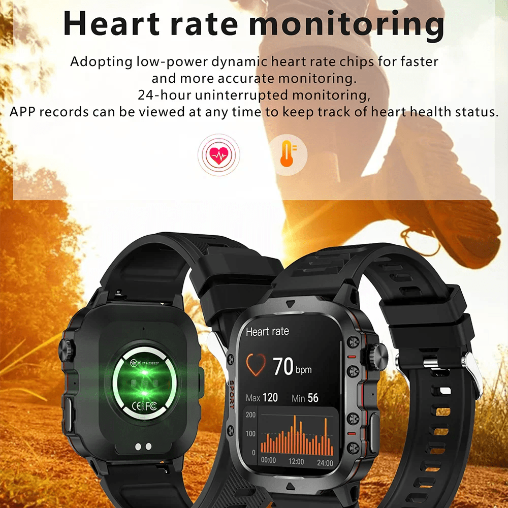 Smart Watch Fitness Bluetooth Call Waterproof (Black) - Stashed cav