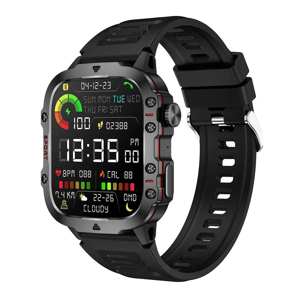 Smart Watch Fitness Bluetooth Call Waterproof (Black) - Stashed cav