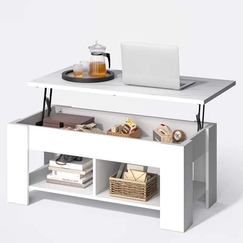 Sparta Lift Top Extendable Coffee Table with Storage - Stashed cav
