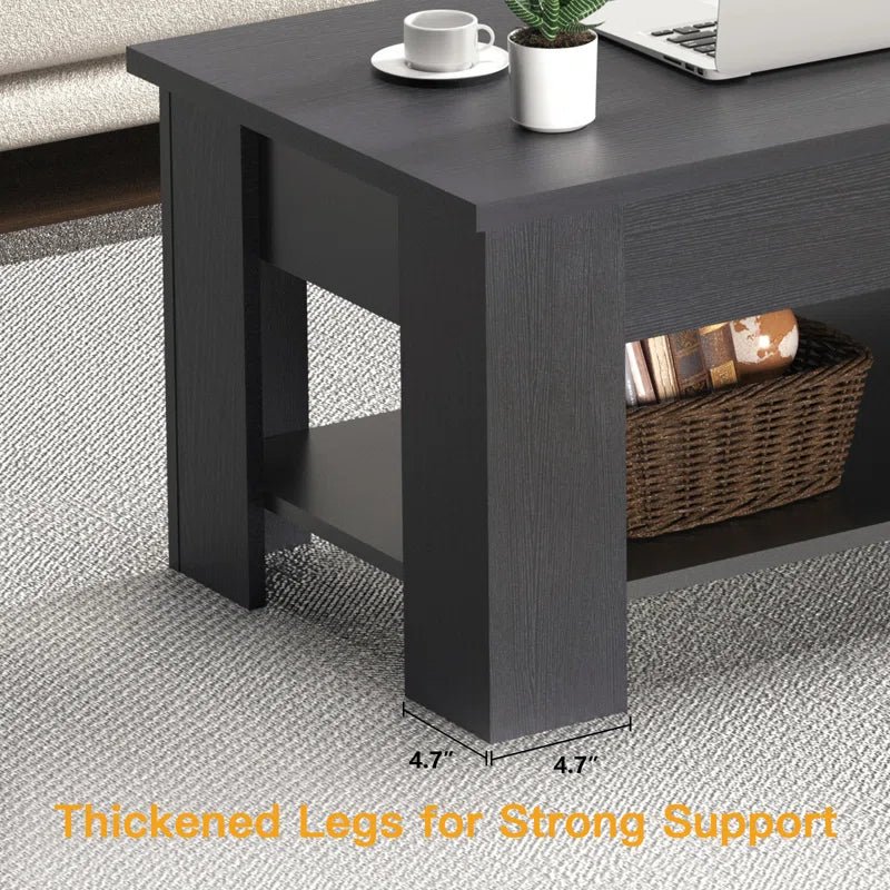 Sparta Lift Top Extendable Coffee Table with Storage - Stashed cav