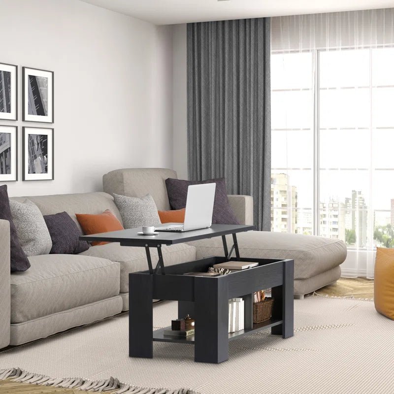 Sparta Lift Top Extendable Coffee Table with Storage - Stashed cav