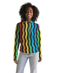 Womens Hoodie - Pullover Hooded Sweatshirt -graphic/rainbow Stripes - Stashed cav
